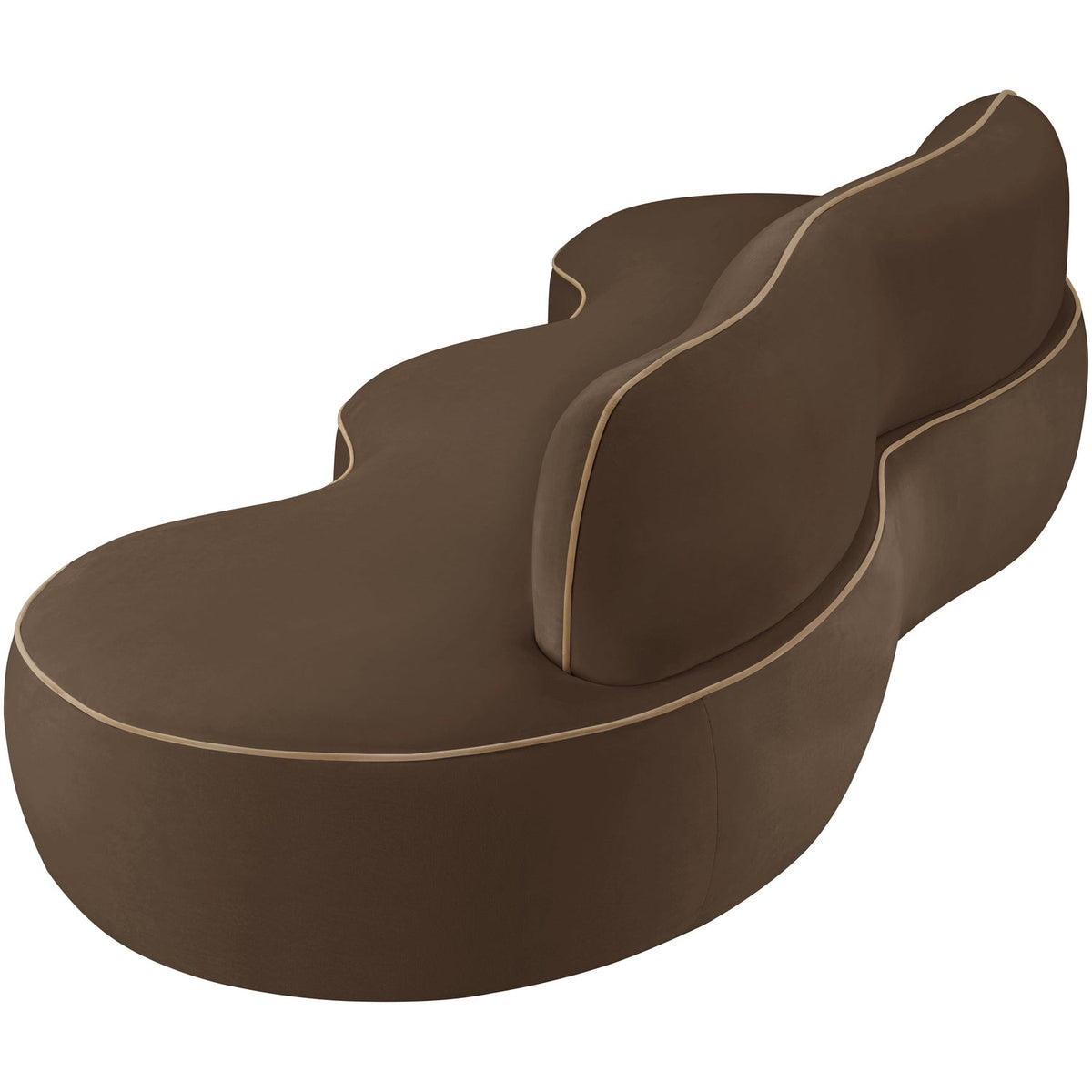 Swerve 100in Brown Velvet Upholstered Sofa