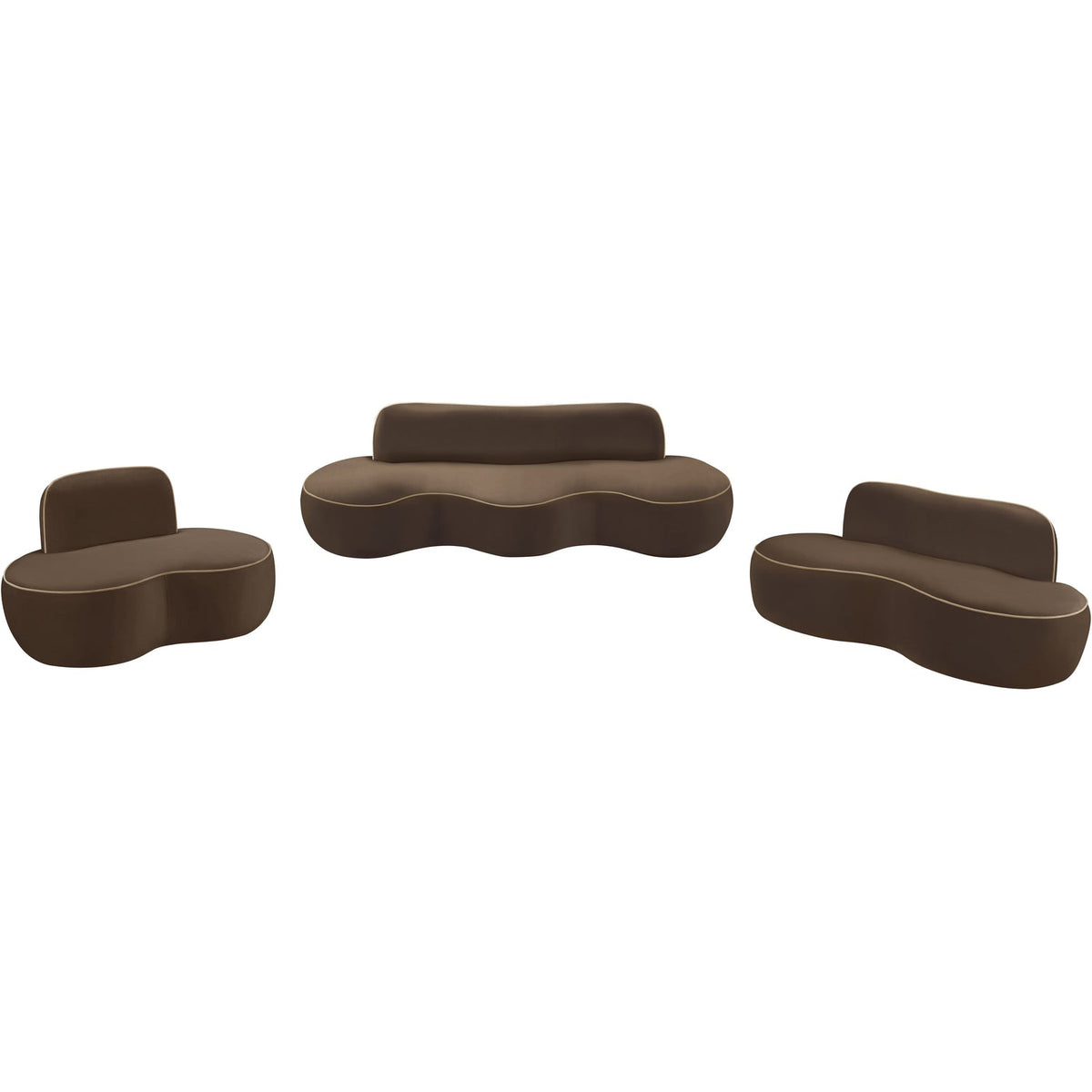 Swerve 100in Brown Velvet Upholstered Sofa