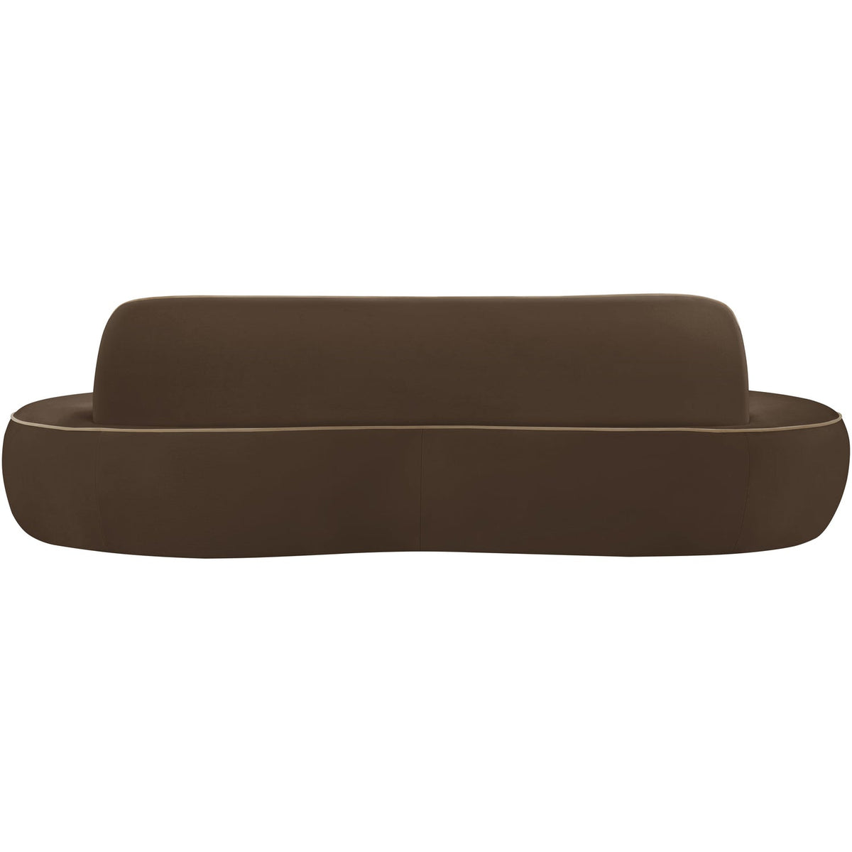 Swerve 100in Brown Velvet Upholstered Sofa