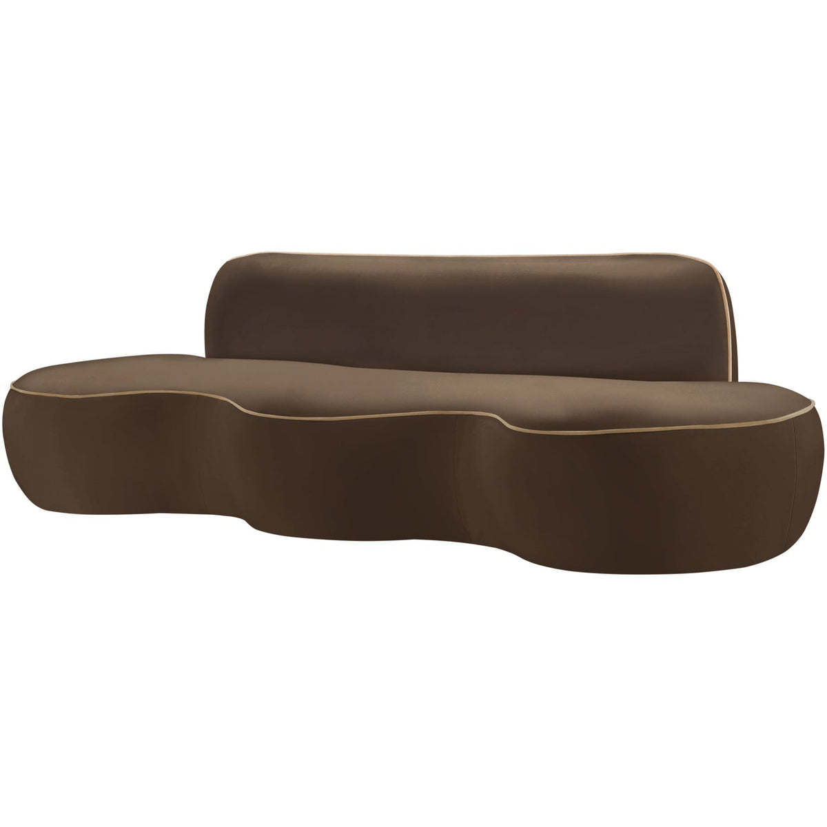 Swerve 100in Brown Velvet Upholstered Sofa