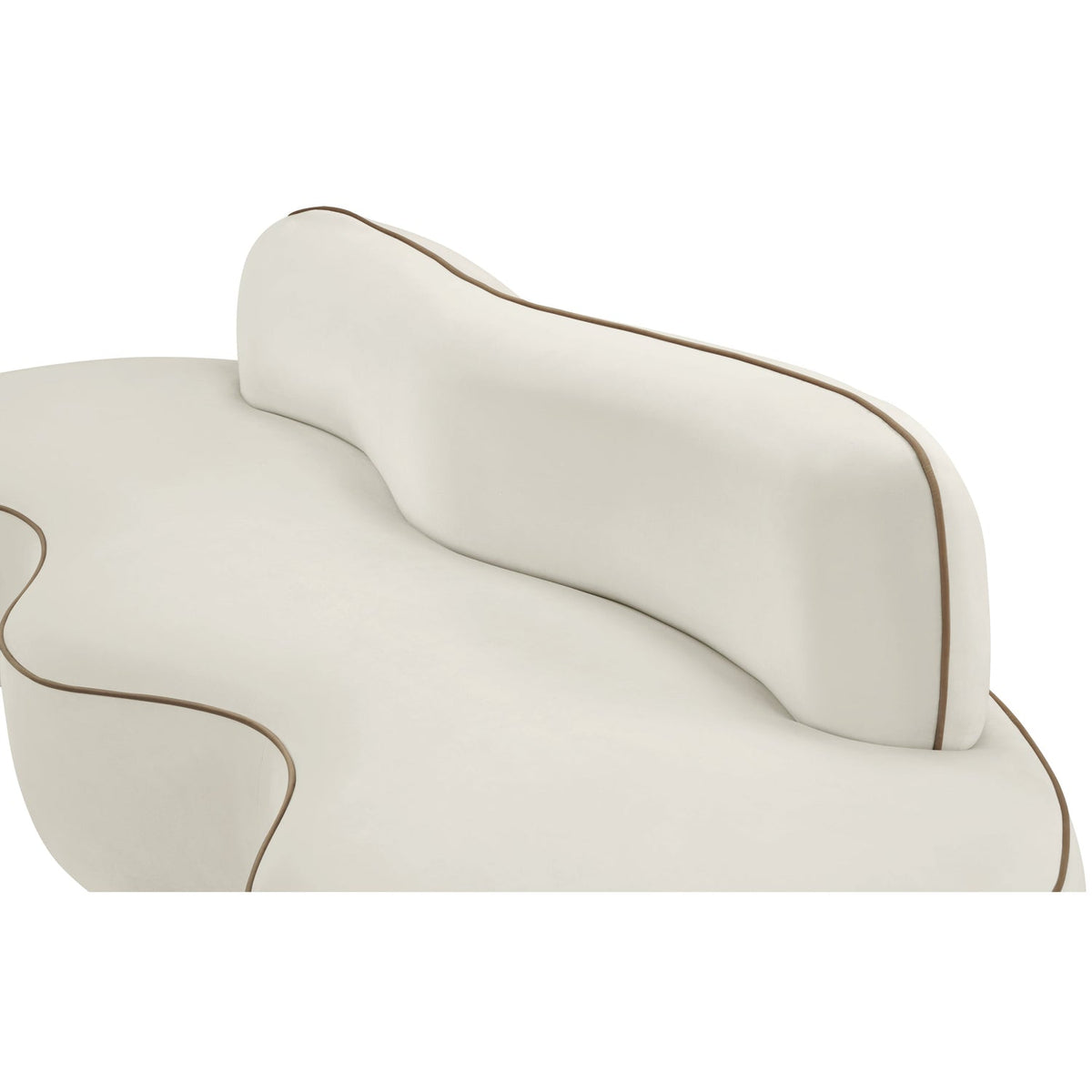 Swerve 10 0in Cream Velvet Upholstered Sofa