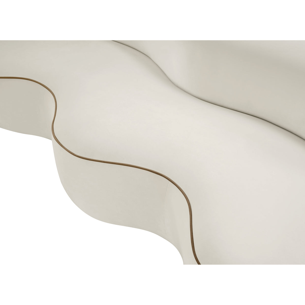 Swerve 10 0in Cream Velvet Upholstered Sofa