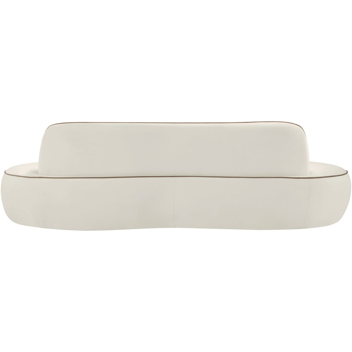 Swerve 10 0in Cream Velvet Upholstered Sofa