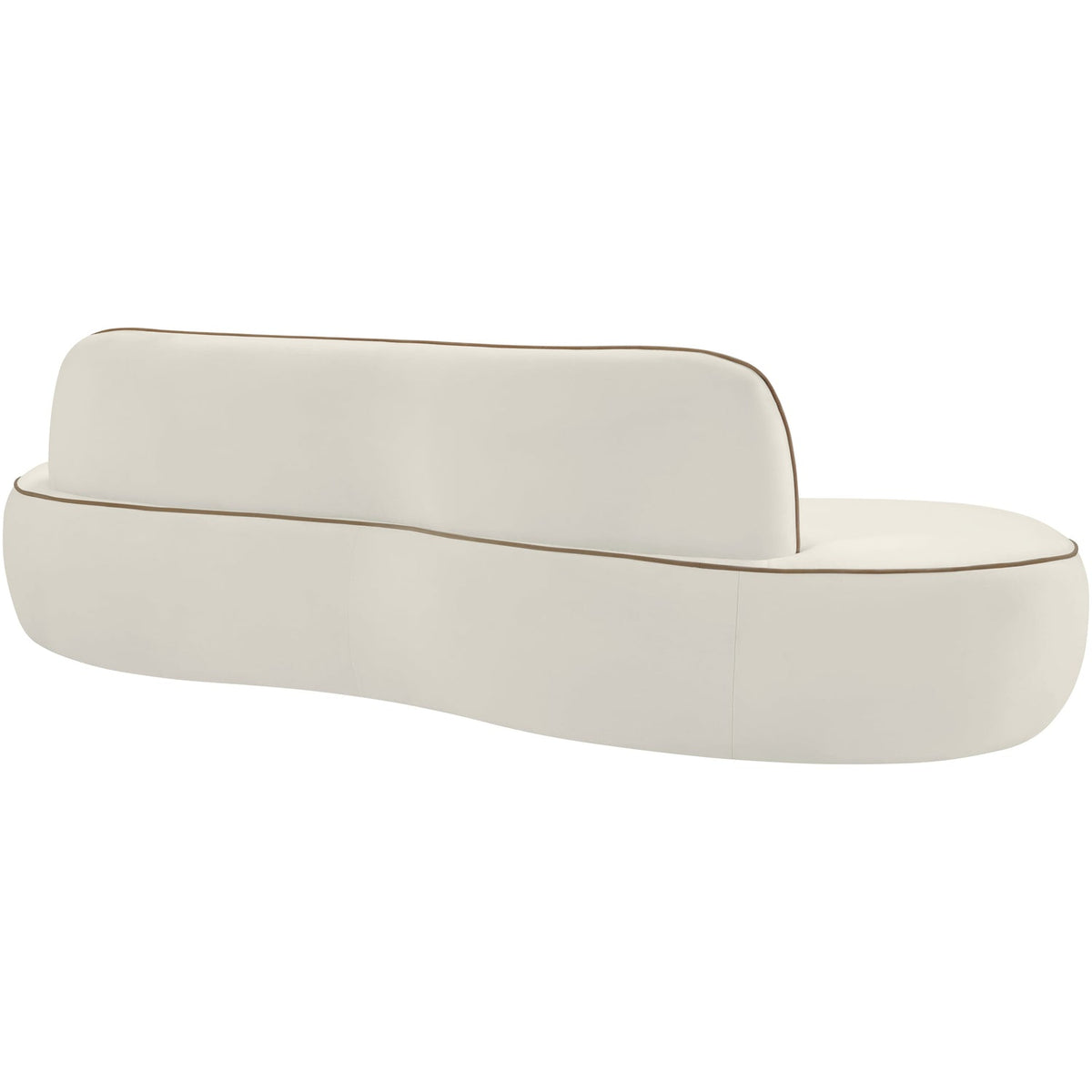 Swerve 10 0in Cream Velvet Upholstered Sofa