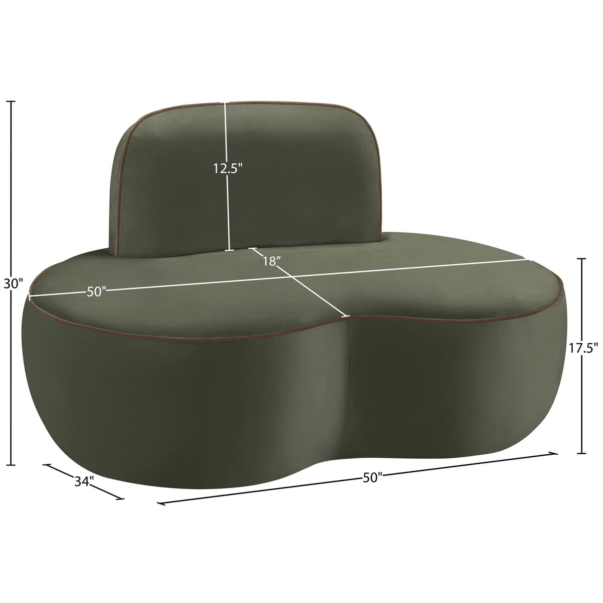 Swerve Green Velvet Upholstered Chair