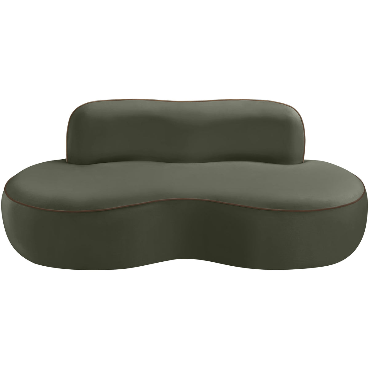 Swerve 7 7in Green Velvet Upholstered Loveseat