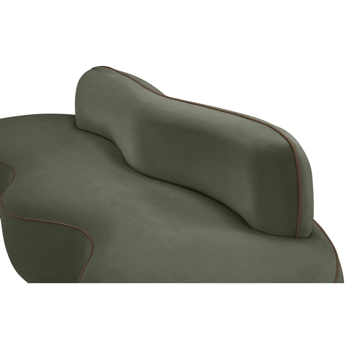Swerve 10 0in Green Velvet Upholstered Sofa