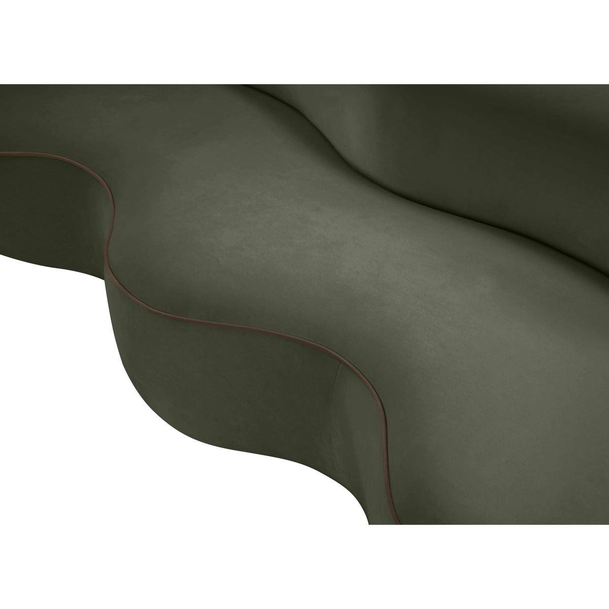 Swerve 10 0in Green Velvet Upholstered Sofa