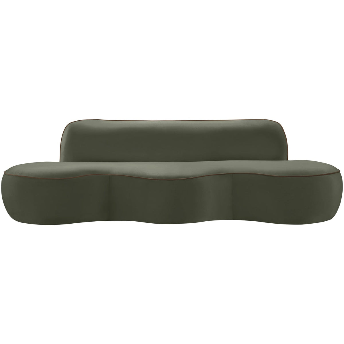 Swerve 10 0in Green Velvet Upholstered Sofa