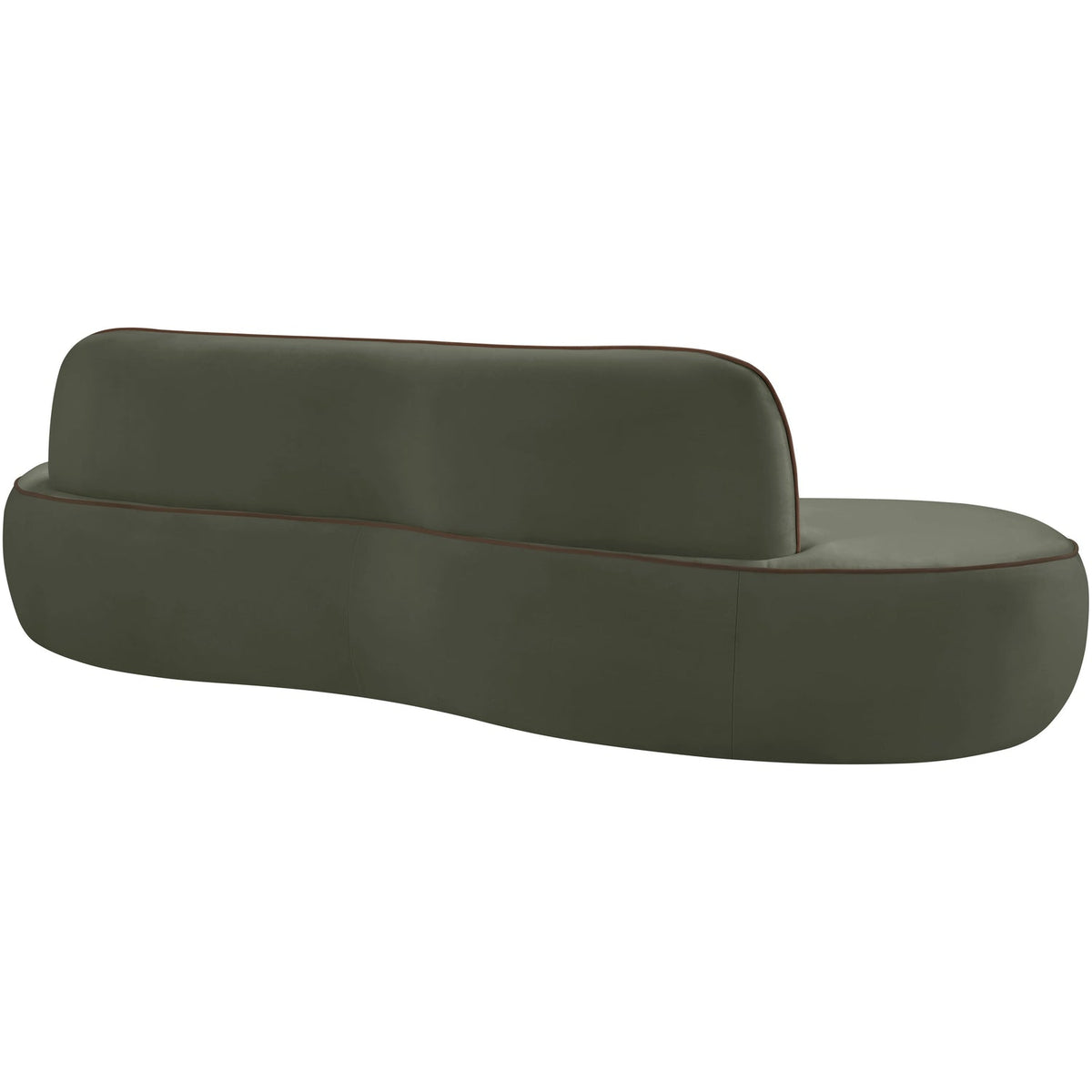 Swerve 10 0in Green Velvet Upholstered Sofa