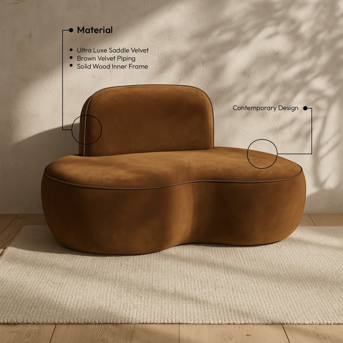 Swerve Saddle Velvet Upholstered Chair