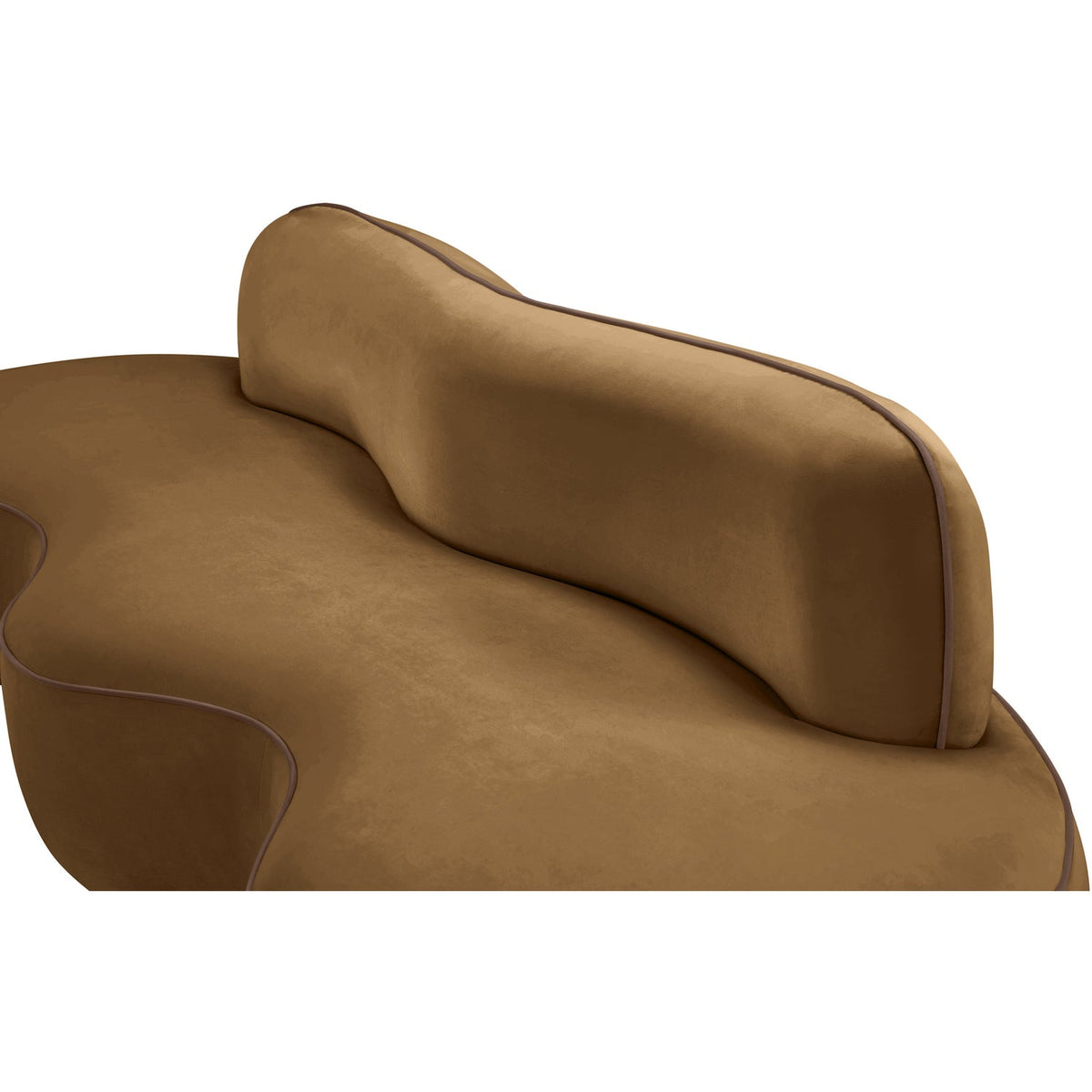 Swerve 100in Saddle Velvet Upholstered Sofa