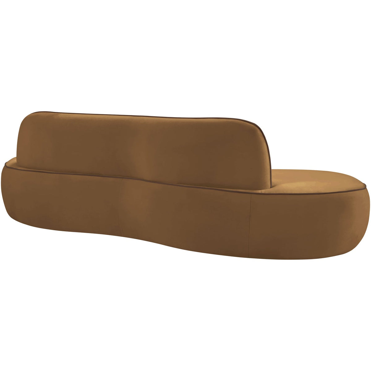 Swerve 100in Saddle Velvet Upholstered Sofa