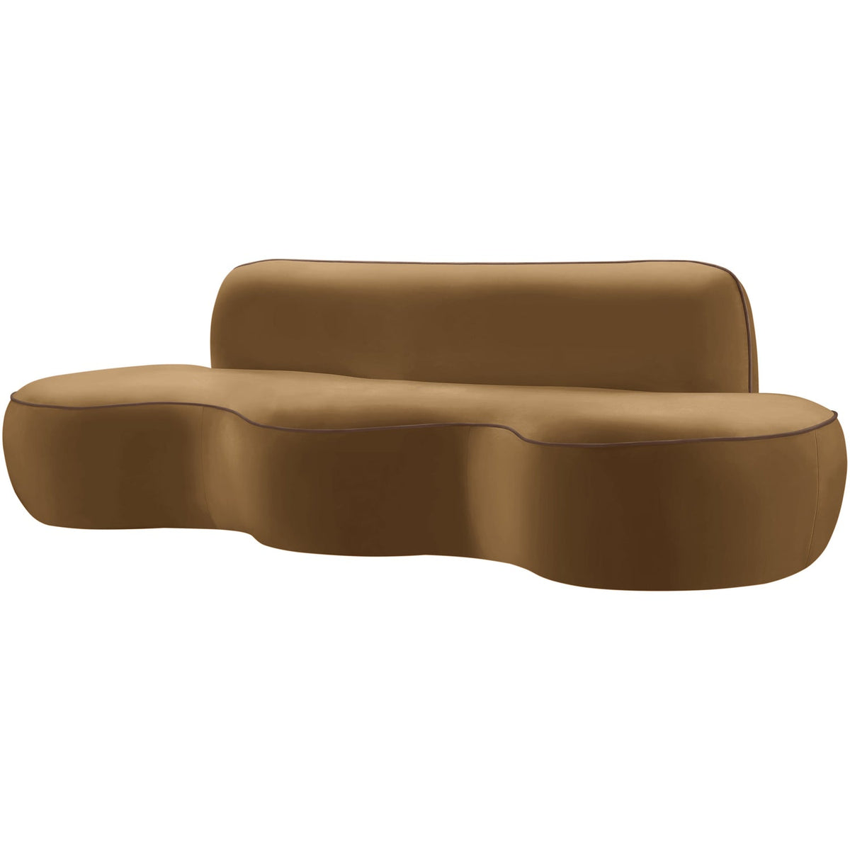 Swerve 100in Saddle Velvet Upholstered Sofa