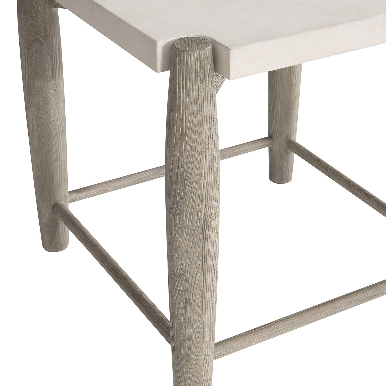 Bernhardt Ashbrook side table in Greige, Vellum, detail of the design