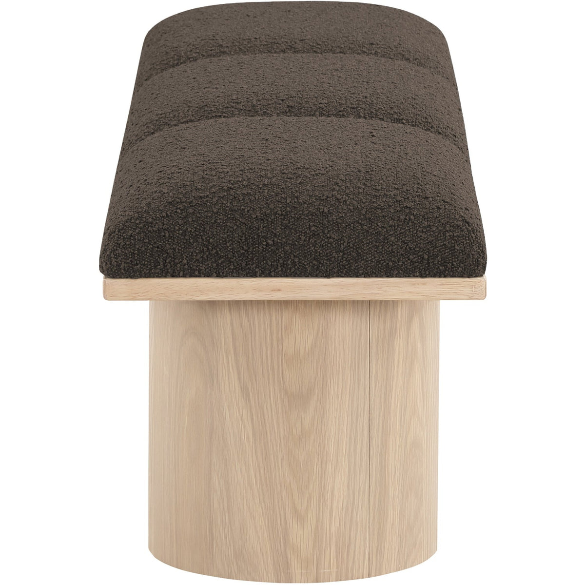Pavilion Brown Boucle Fabric Upholstered 3 Piece Modular Bench