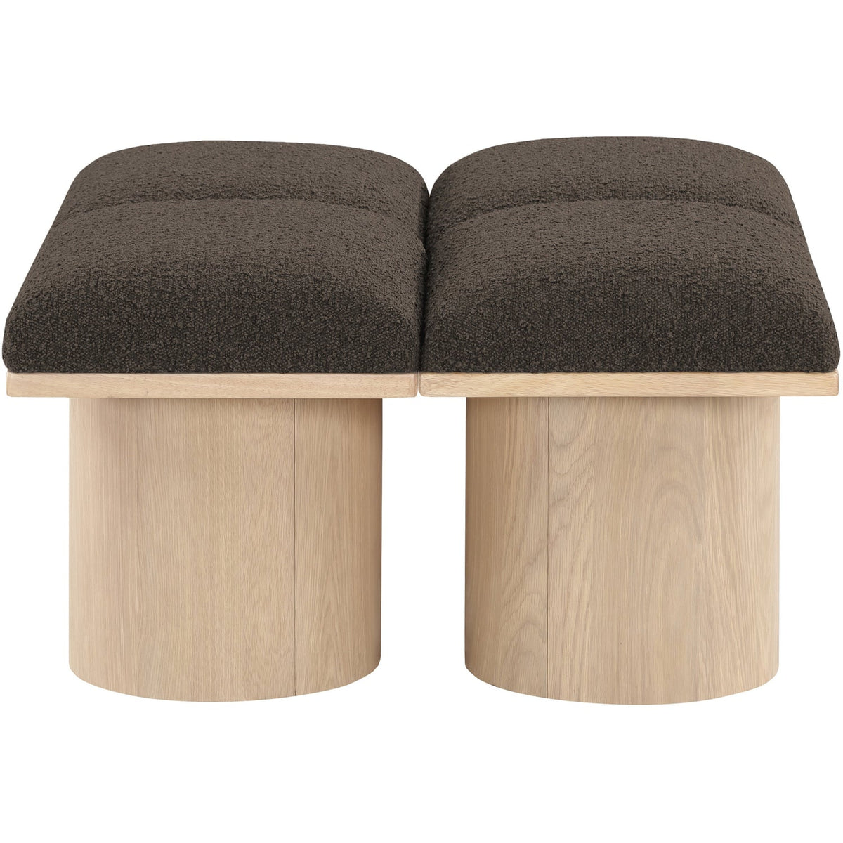 Pavilion Brown Boucle Fabric Upholstered 4 Piece Modular Bench