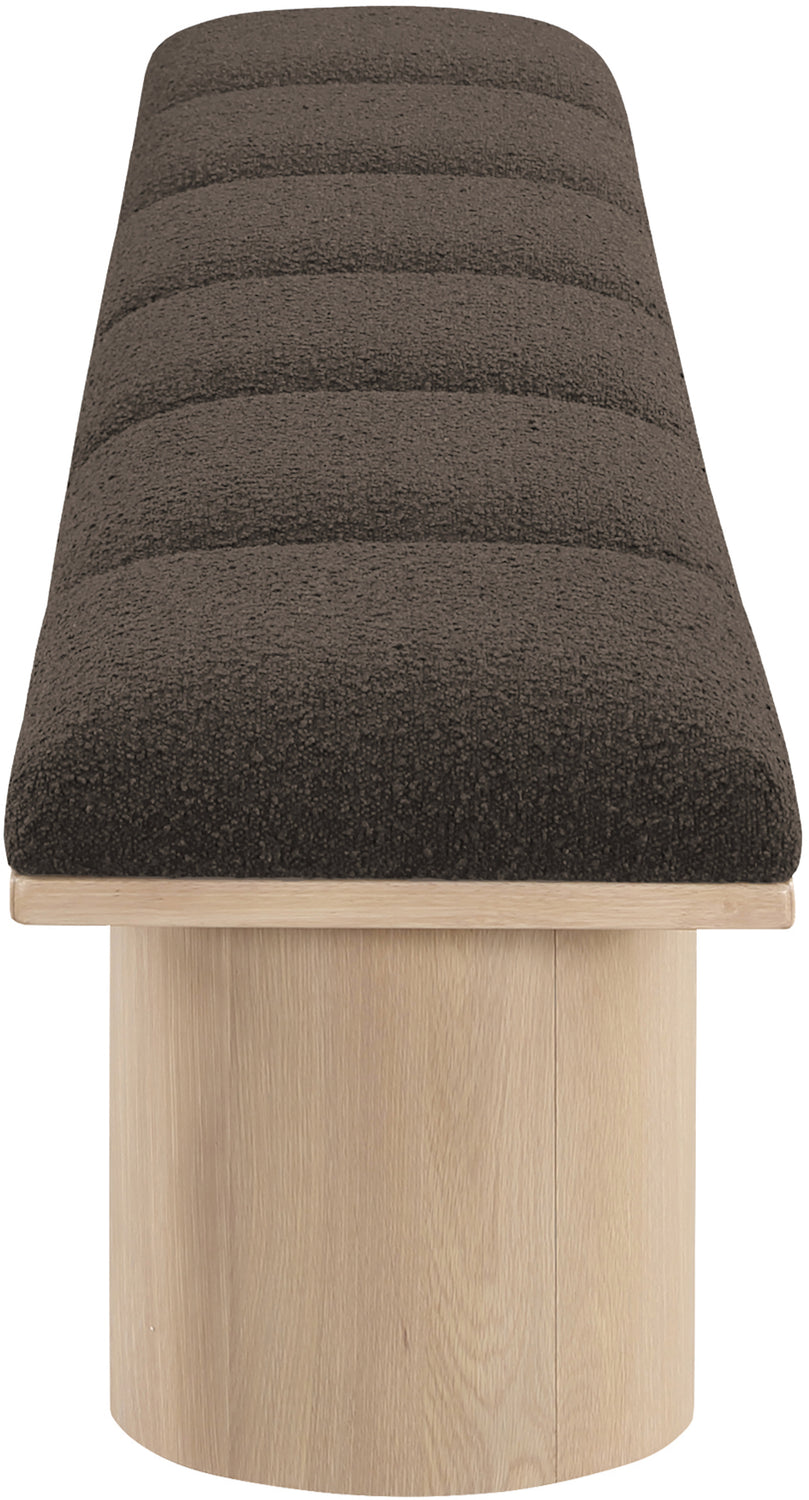 Pavilion Brown Boucle Fabric Upholstered 6 Piece Modular Bench