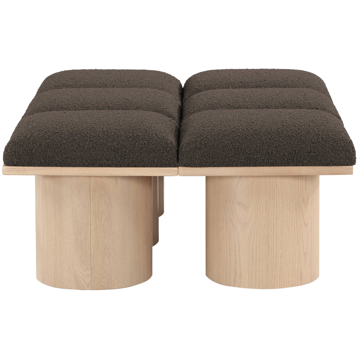 Pavilion Brown Boucle Fabric Upholstered 6 Piece Modular Bench