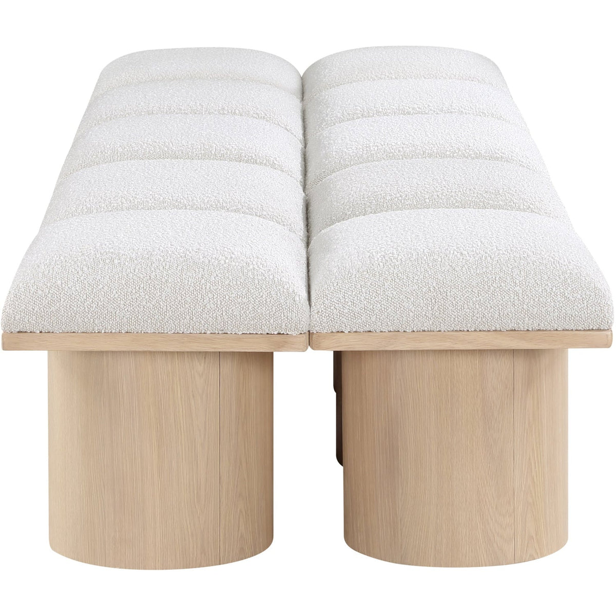 Pavilion Cream Boucle Fabric Upholstered 10 Piece Modular Bench