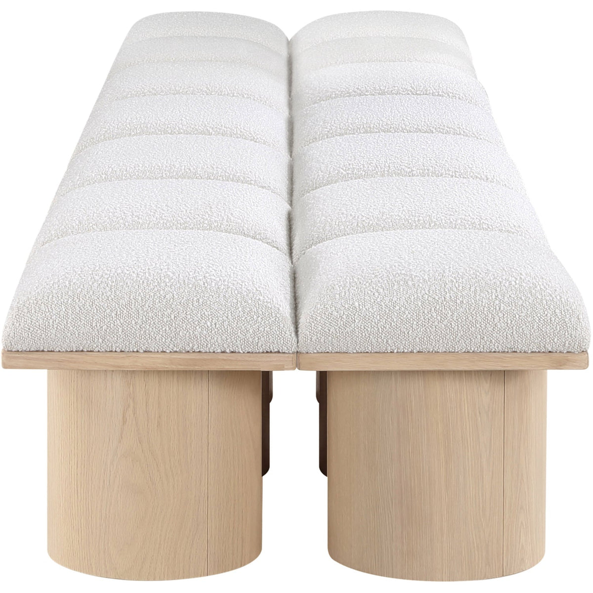Pavilion Cream Boucle Fabric Upholstered 12 Piece Modular Bench