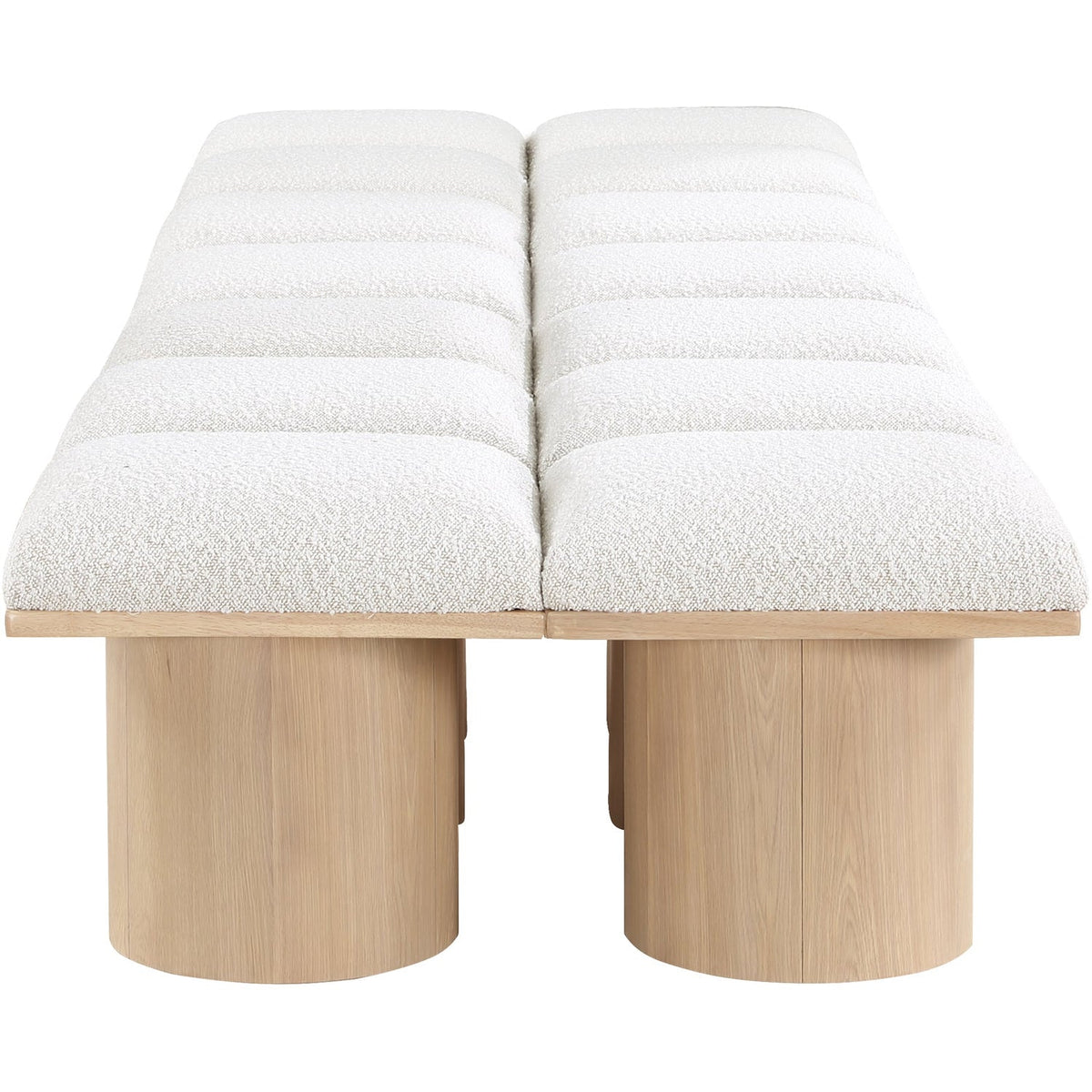 Pavilion Cream Boucle Fabric Upholstered 14 Piece Modular Bench