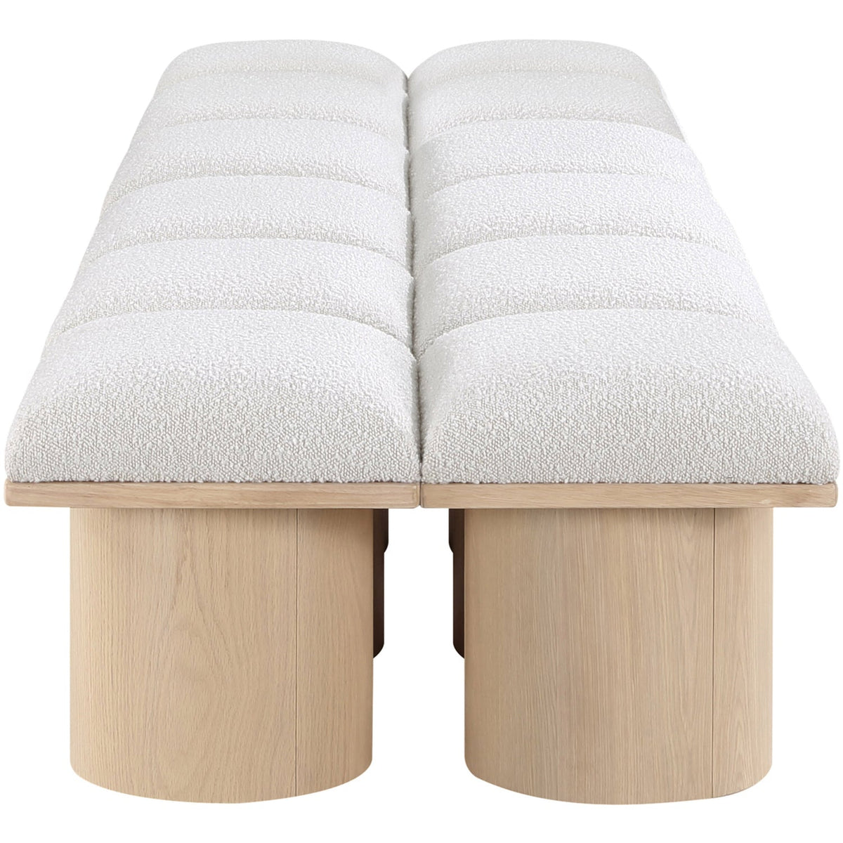 Pavilion Cream Boucle Fabric Upholstered 14 Piece Modular Bench