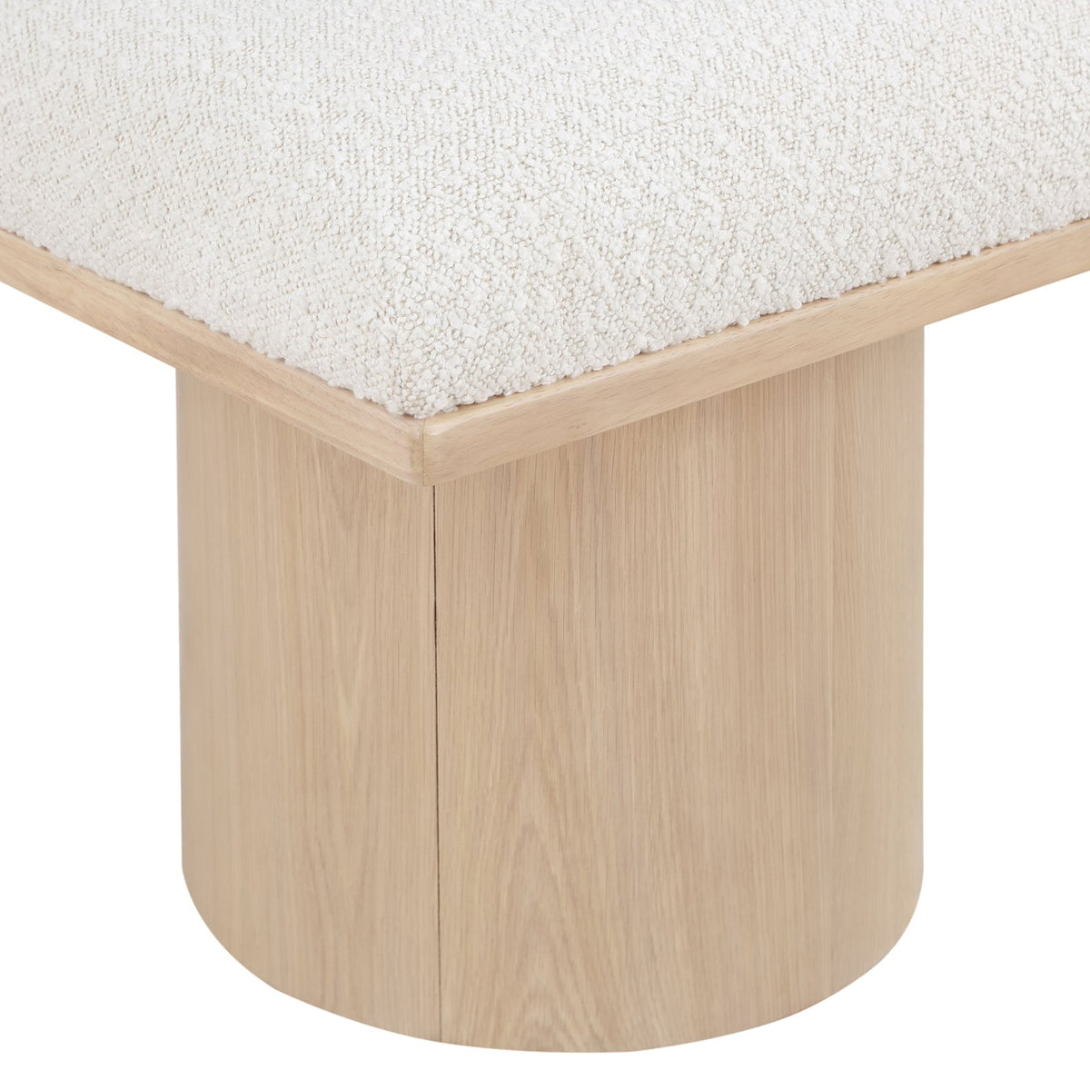 Pavilion Cream Boucle Fabric Upholstered 6 Piece Modular Bench