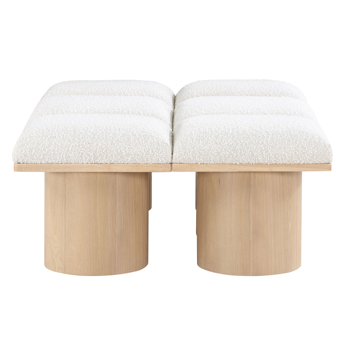 Pavilion Cream Boucle Fabric Upholstered 6 Piece Modular Bench