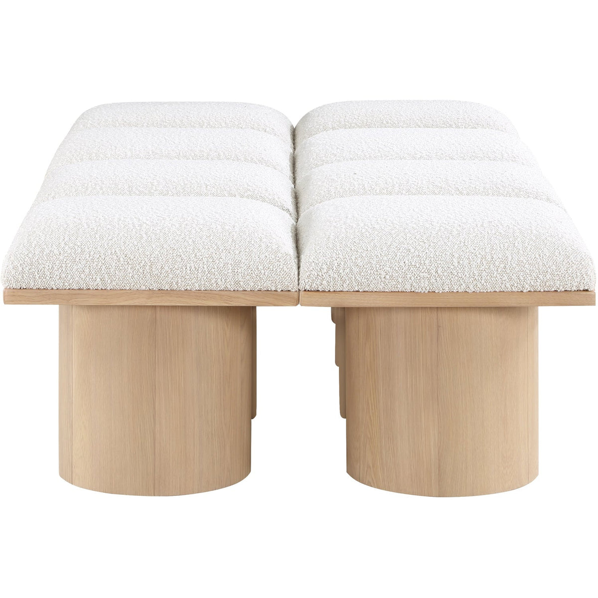 Pavilion Cream Boucle Fabric Upholstered 8 Piece Modular Bench