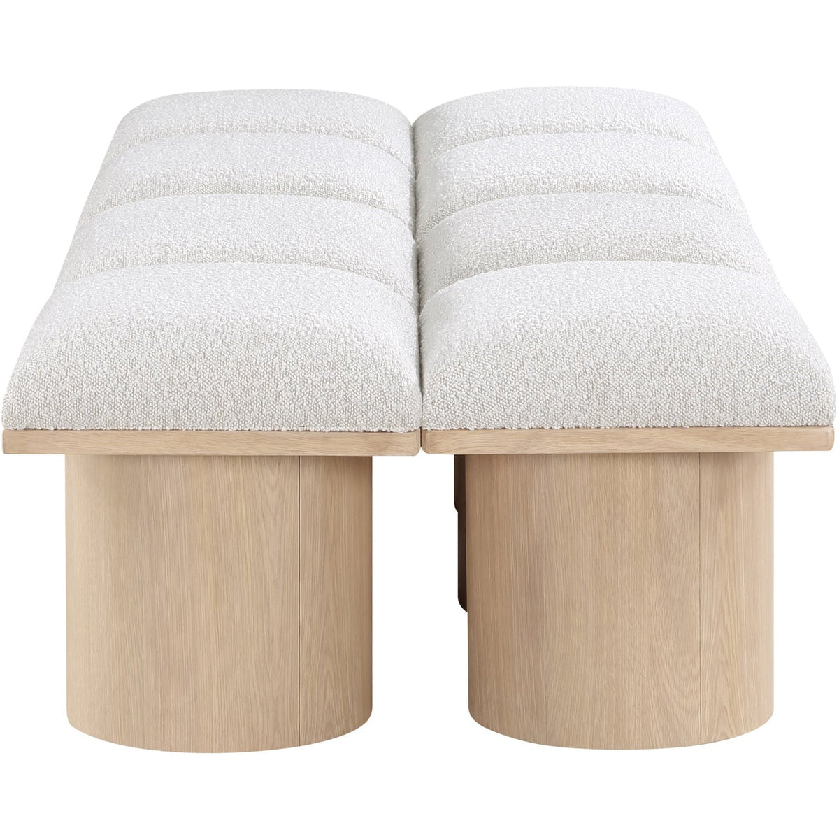 Pavilion Cream Boucle Fabric Upholstered 8 Piece Modular Bench