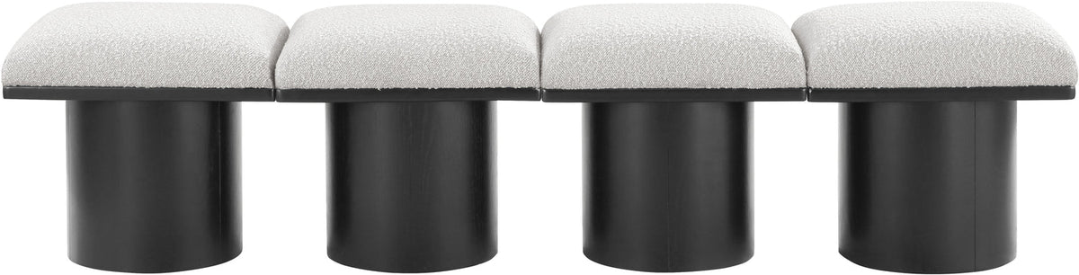 Pavilion Cream Boucle Fabric Upholstered 4 Piece Modular Bench