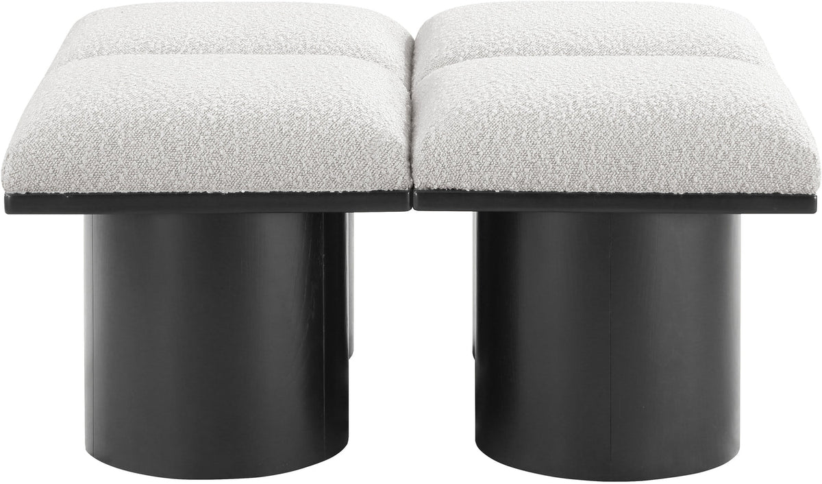 Pavilion Cream Boucle Fabric Upholstered 4 Piece Modular Bench