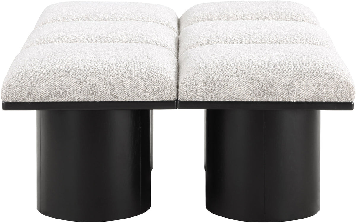 Pavilion Cream Boucle Fabric Upholstered 6 Piece Modular Bench