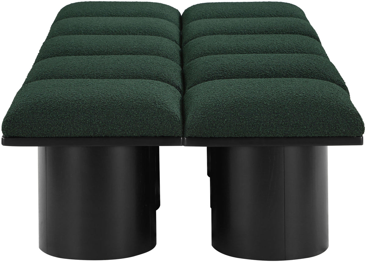 Pavilion Green Boucle Fabric Upholstered 10 Piece Modular Bench