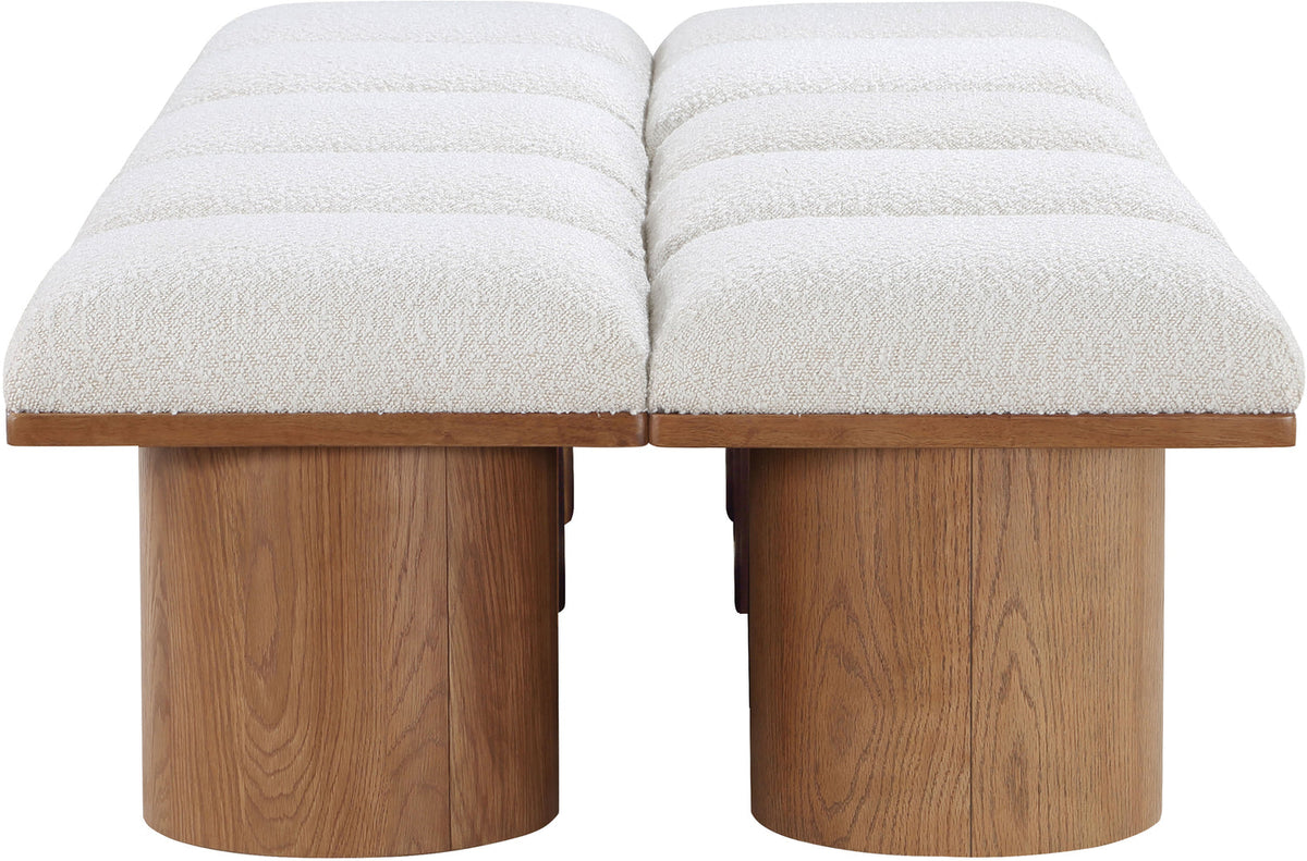 Pavilion Cream Boucle Fabric Upholstered 10 Piece Modular Bench