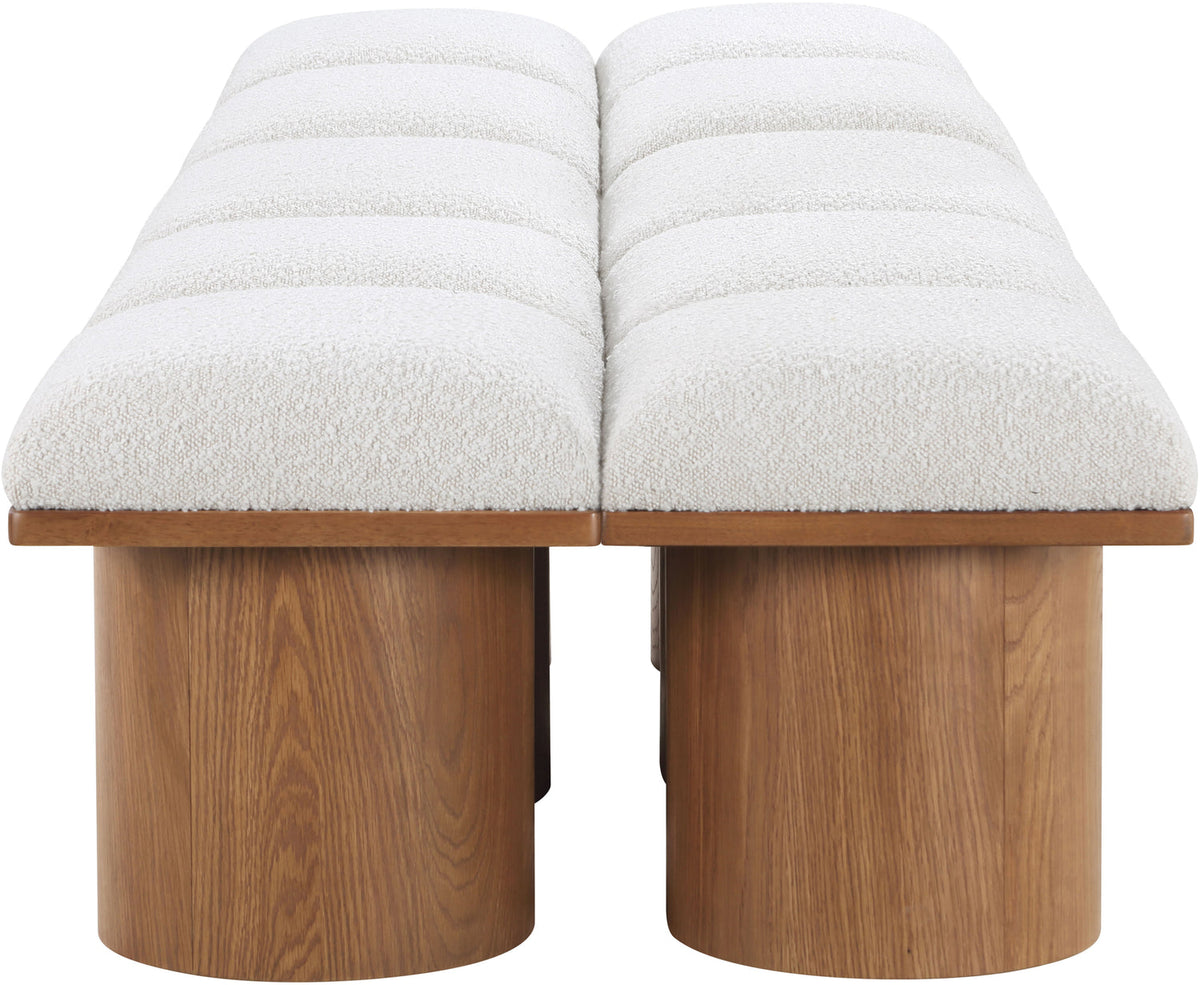 Pavilion Cream Boucle Fabric Upholstered 10 Piece Modular Bench