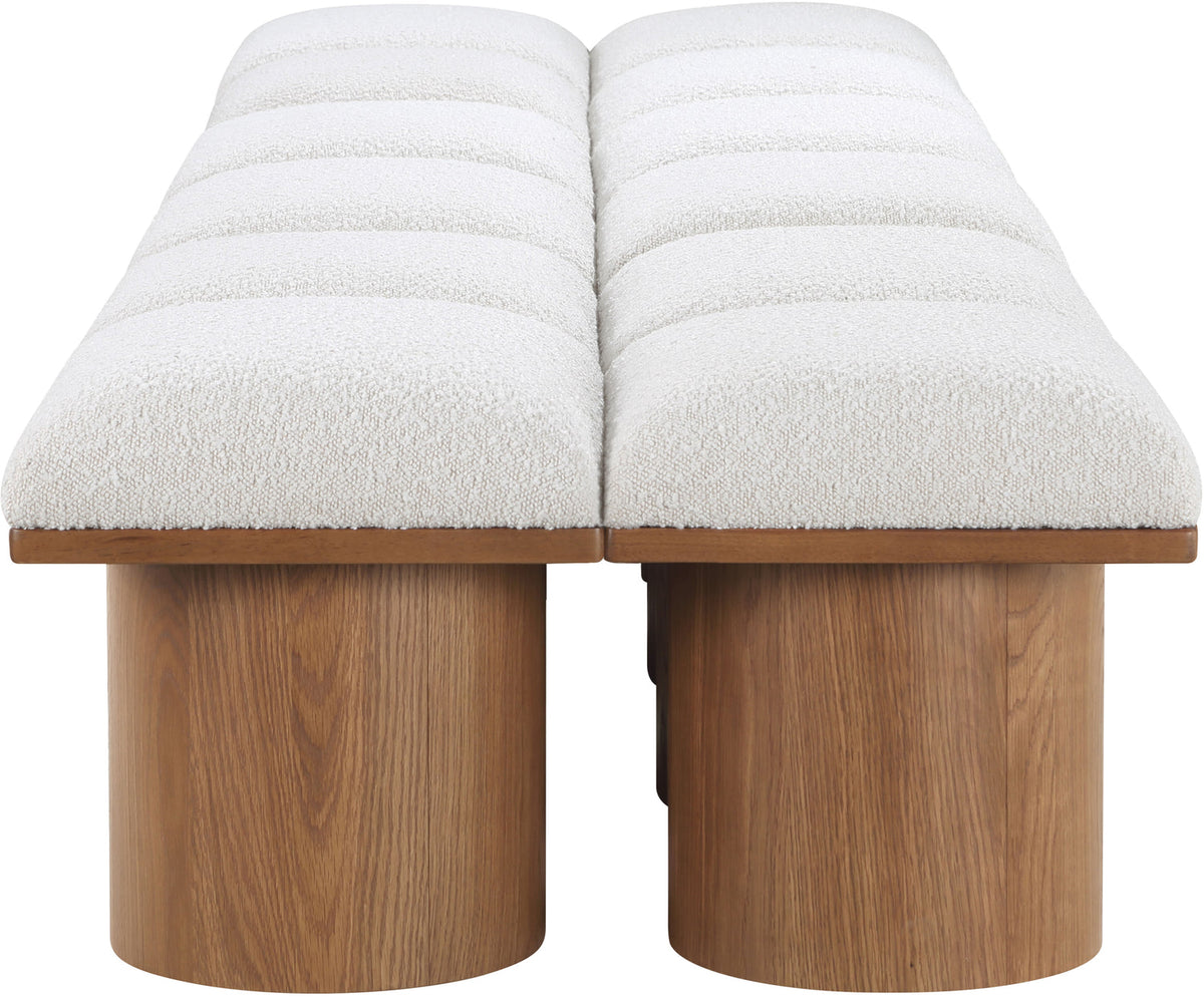 Pavilion Cream Boucle Fabric Upholstered 12 Piece Modular Bench