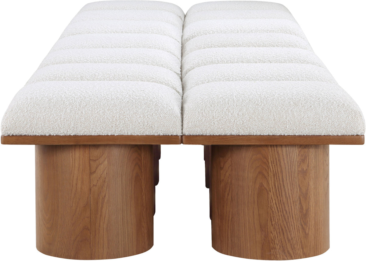 Pavilion Cream Boucle Fabric Upholstered 14 Piece Modular Bench