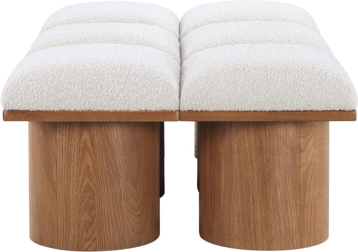 Pavilion Cream Boucle Fabric Upholstered 6 Piece Modular Bench