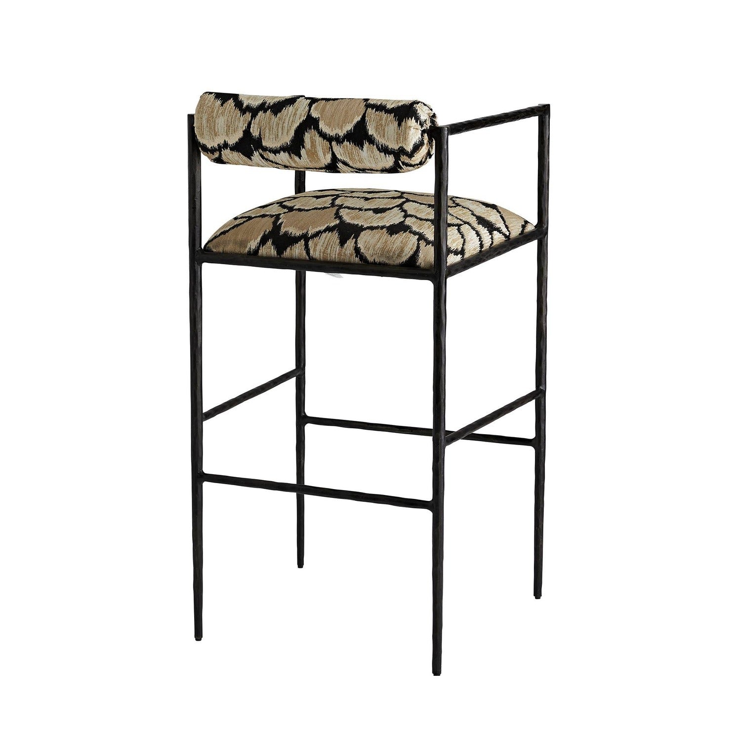 Arteriors Barbana Ocelot Embroidery Bar Stool