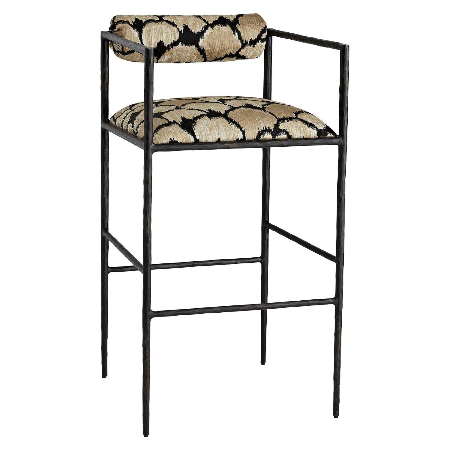 Arteriors Barbana Ocelot Embroidery Bar Stool