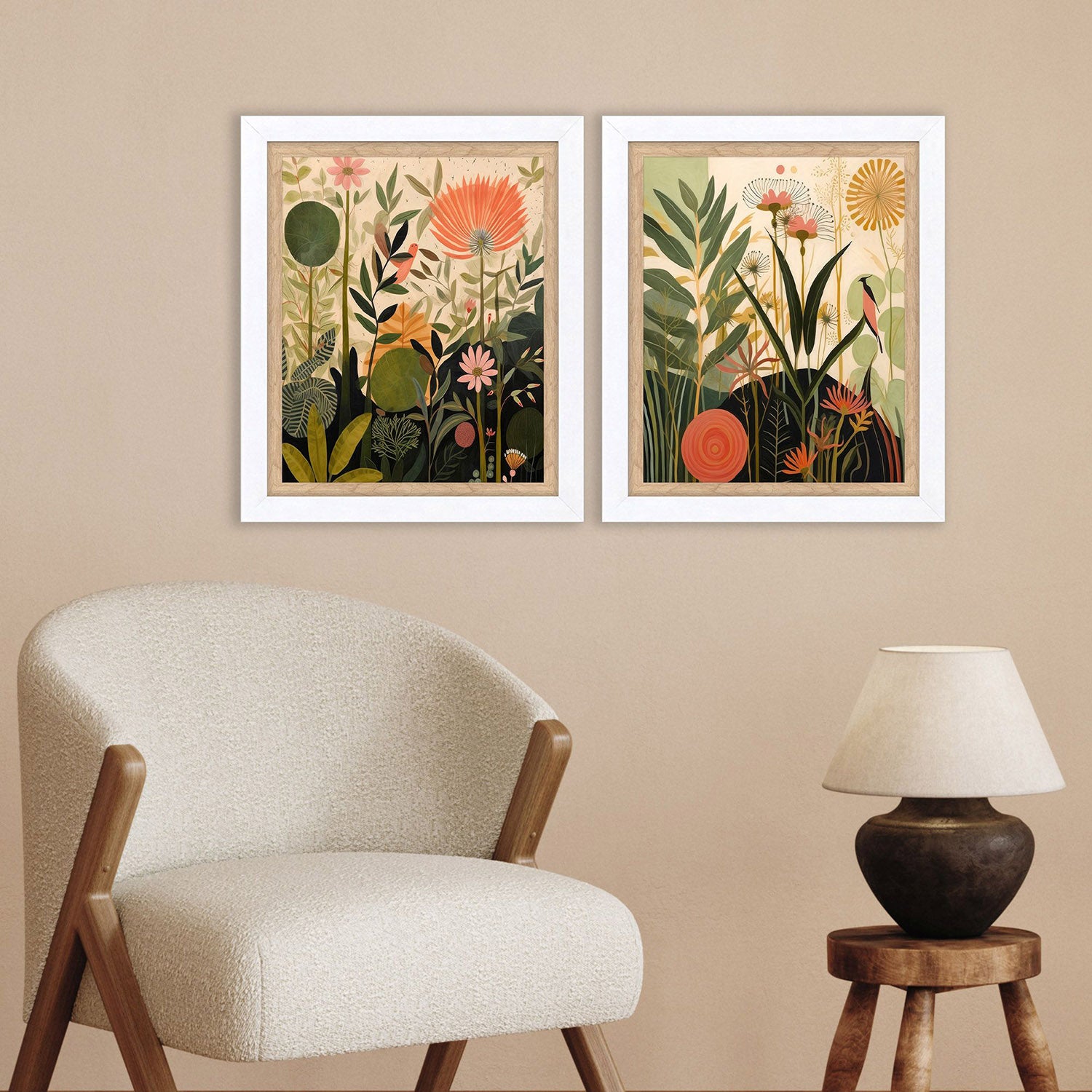 Lazar Botanical Embrace Framed Artwork Set of 2