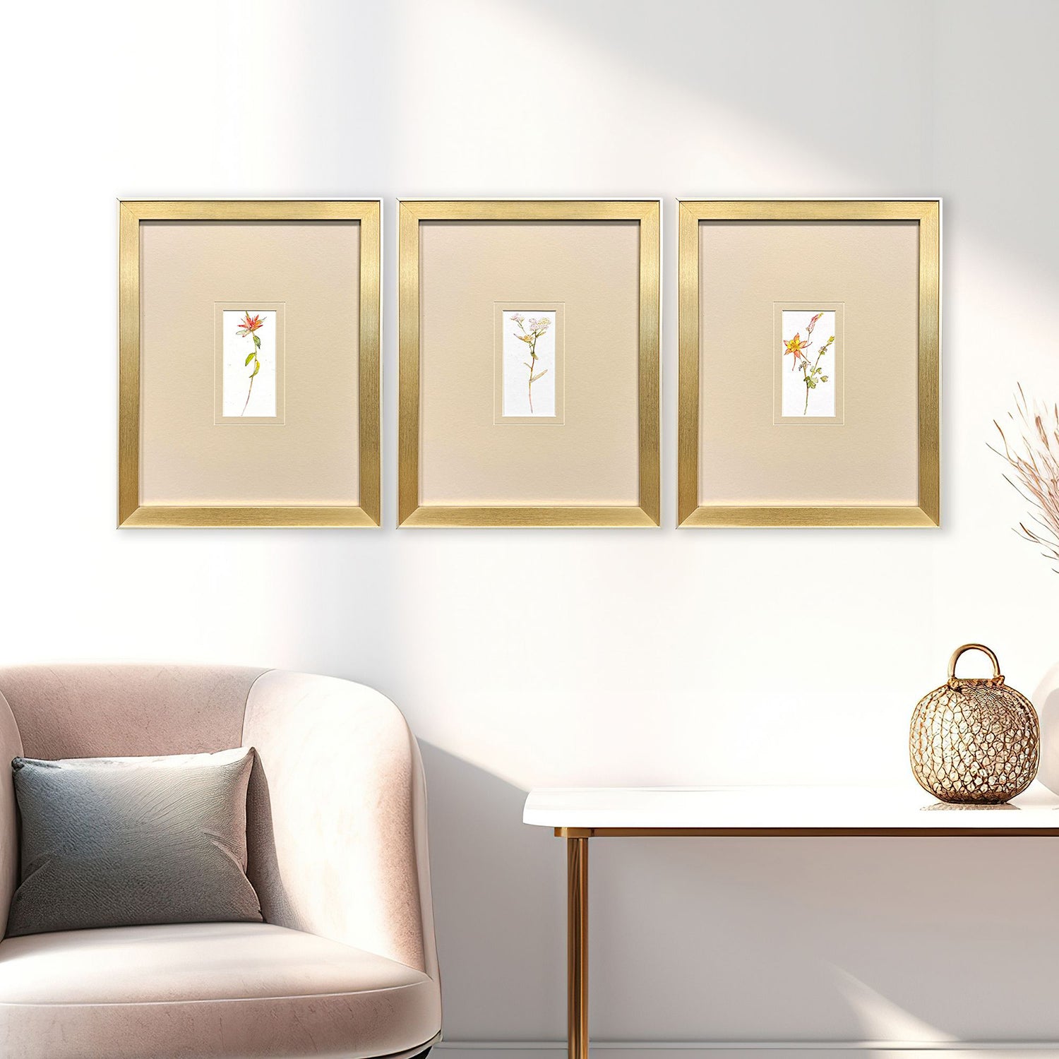 Keeling Pretty Florals II Framed Artwork Set of 3