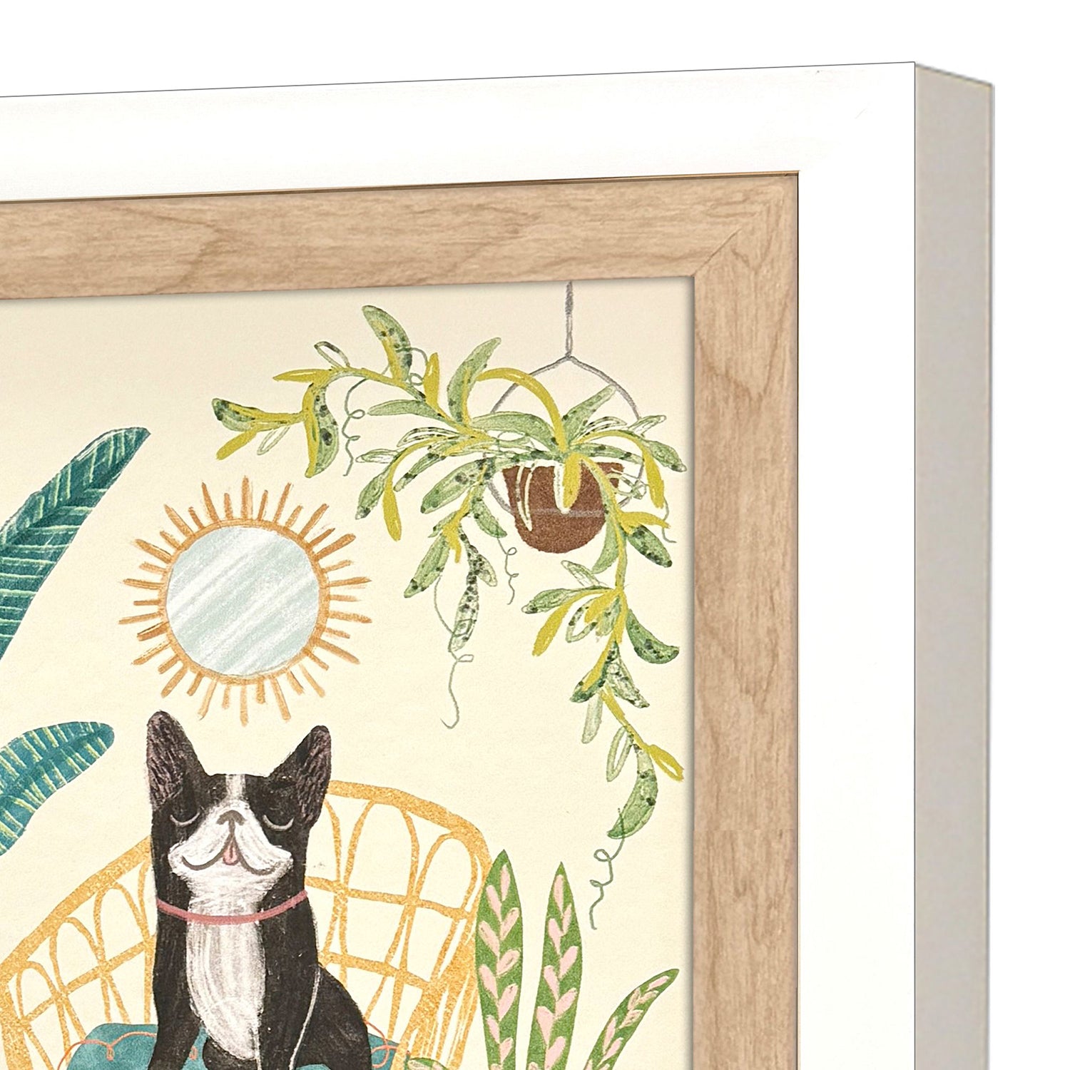 Urban Jungle Dogs Framed Artwork Set of 4