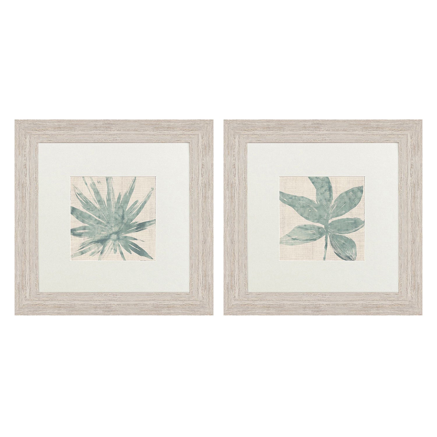 Vess Burlap Ocean Palm II Framed Art Set of 2