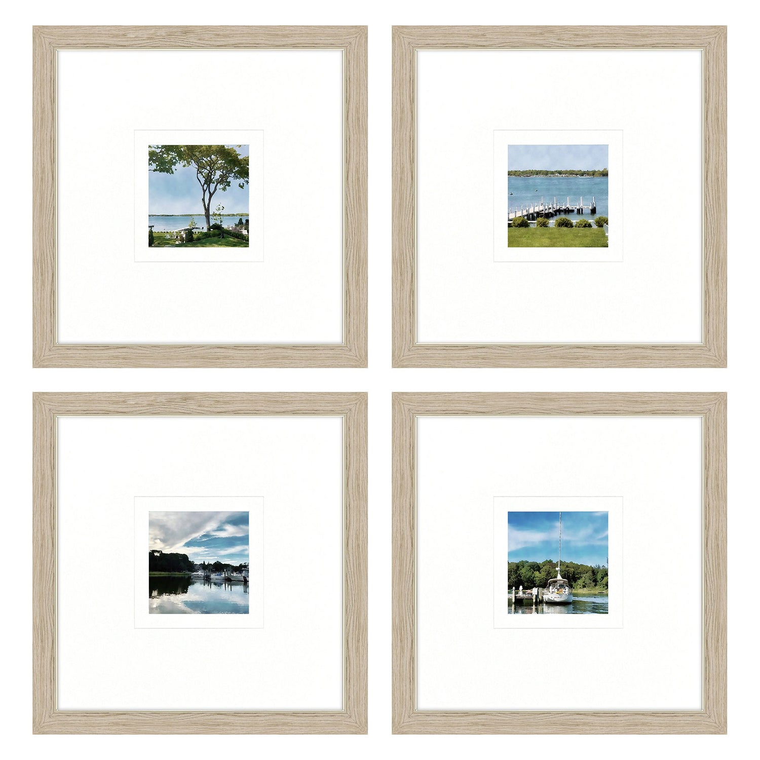 Langdon On the Water Framed Artwork Set of 4