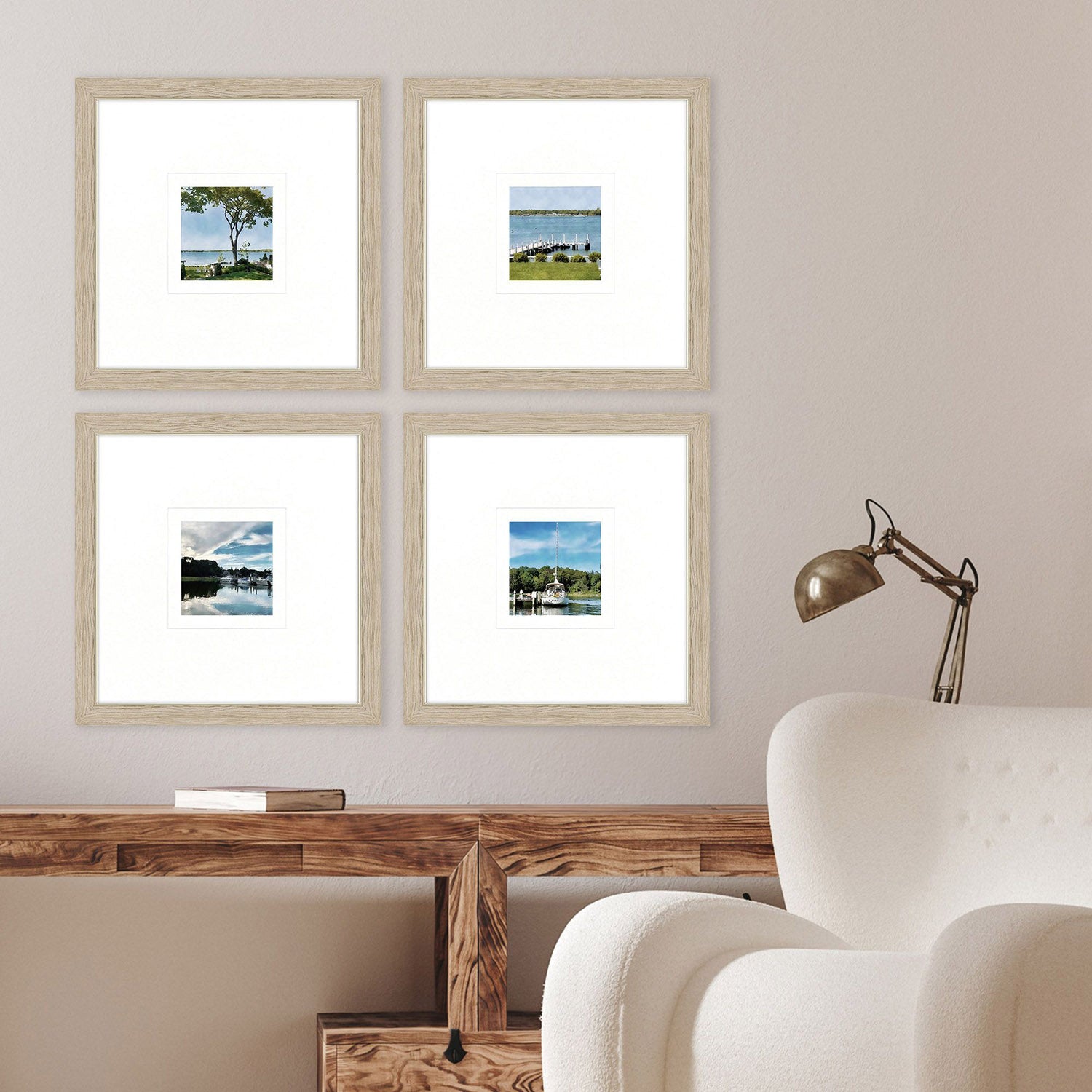 Langdon On the Water Framed Artwork Set of 4