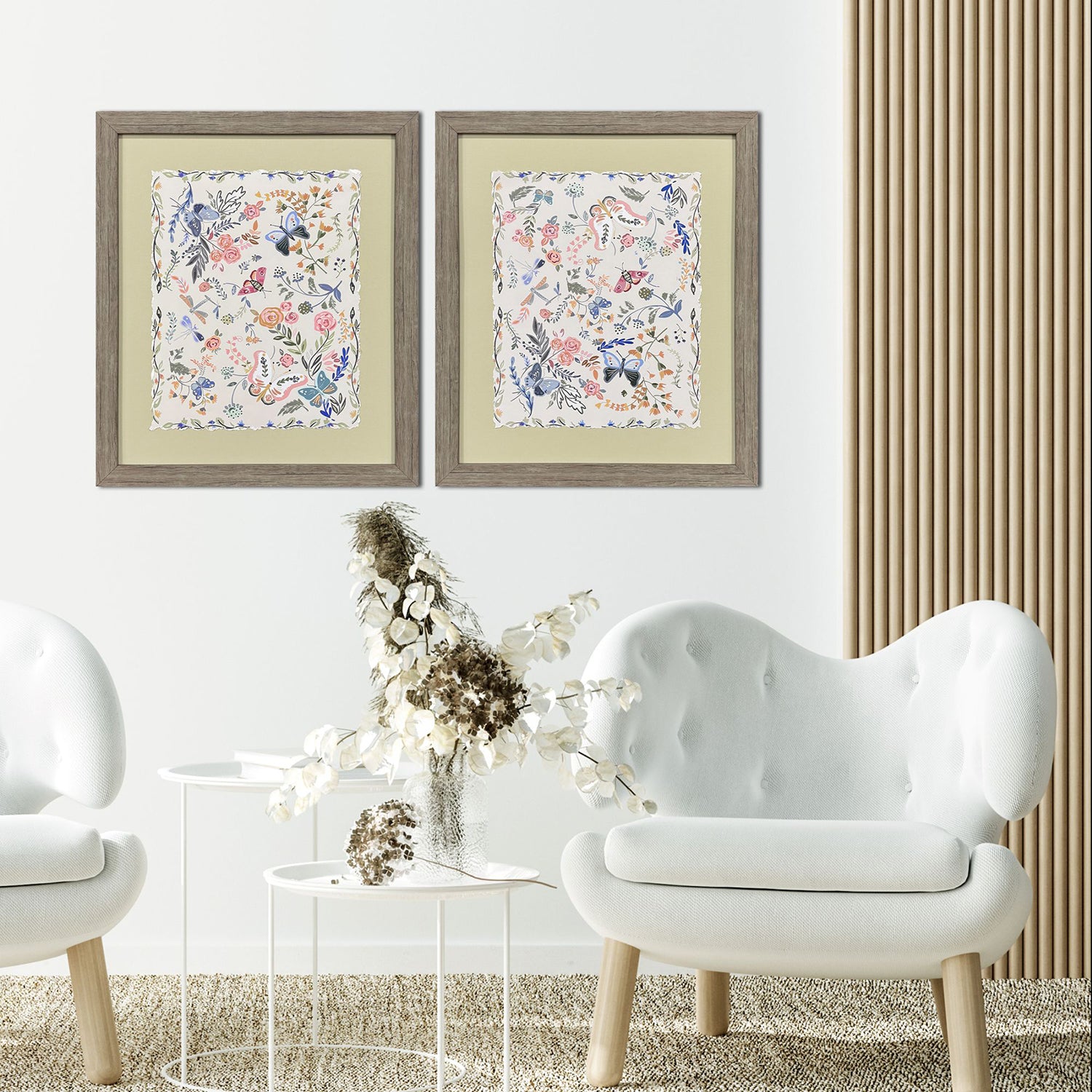 Del Sol Garden Friends Framed Artwork Set of 2