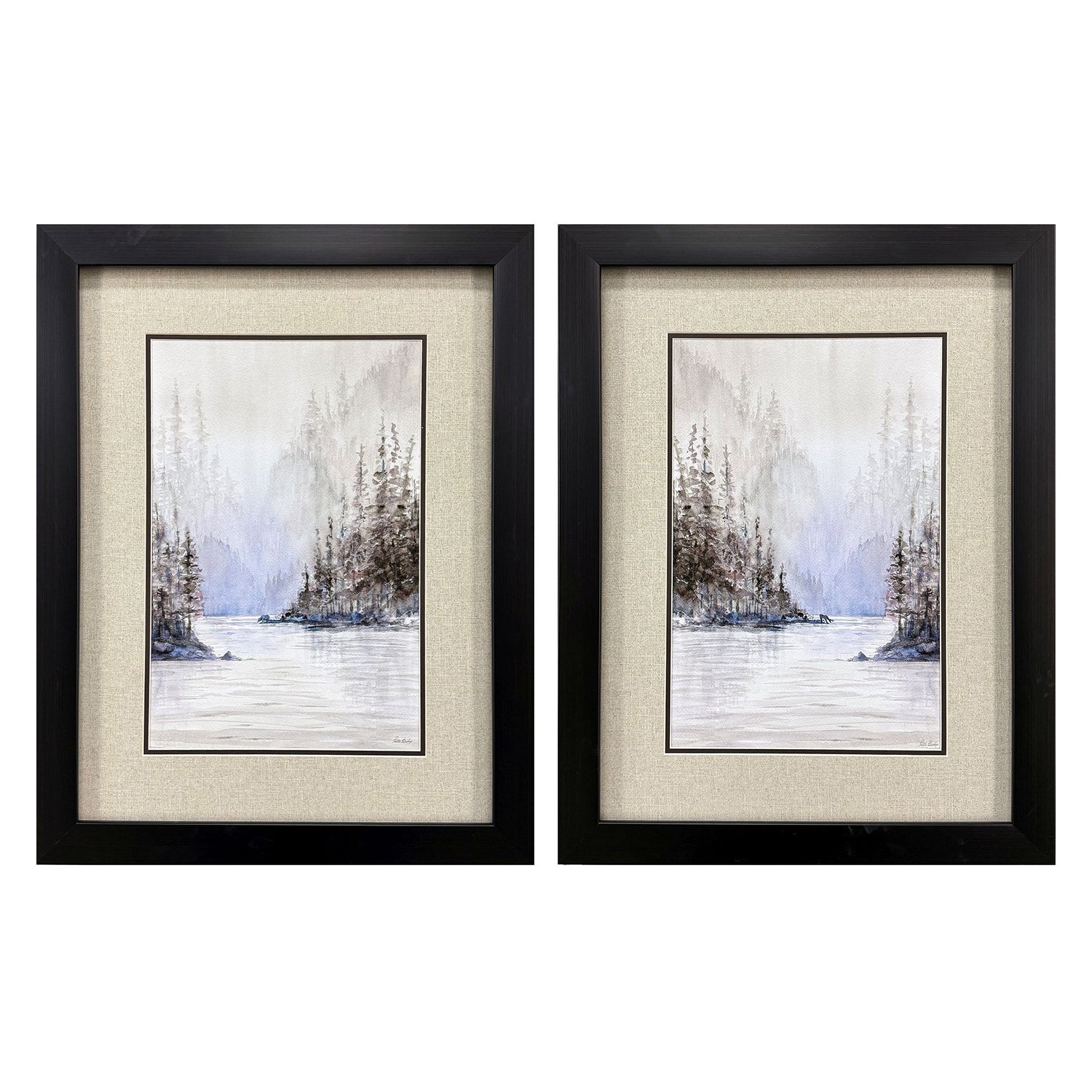 Bishop Mountain River Framed Artwork Set of 2